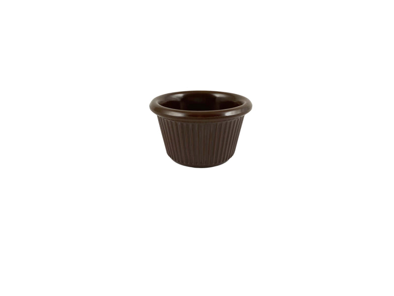 Thunder Group ML507C1 1-1/2 Oz Ramekin Round Fluted Break Resistant Melamine Brown