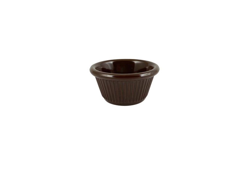 Thunder Group ML509C1 2 Oz Ramekin Brown Melamine Round Fluted