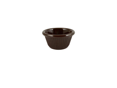 Thunder Group ML509C1 2 Oz Ramekin Brown Melamine Round Fluted