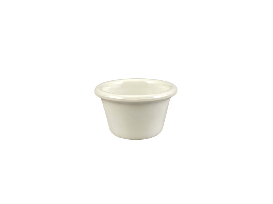 12 Pack 1-3/4 oz, 2-1/2" Diameter x 1-1/2" Height, Smooth Ramekin, Bone Color, Melamine, BPA Free, Dishwasher Safe, Break-Resistant, Shatter-Resistant, No Microwave, No Oven, NSF