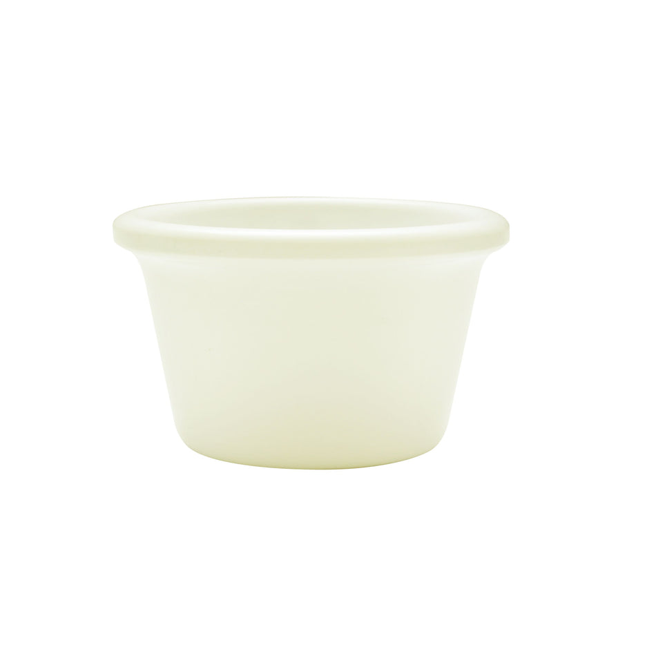 12 Pack 1-3/4 oz, 2-1/2" Diameter x 1-1/2" Height, Smooth Ramekin, Bone Color- Retail Pack, Melamine, BPA Free, Dishwasher Safe, Break-Resistant, Shatter-Resistant, No Microwave, No Oven, NSF