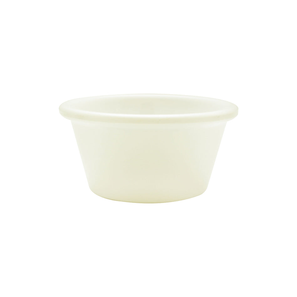 12 Pack 2-1/2 oz, 2-7/8" Diameter x 1-3/8" Height, Smooth Ramekin, Bone Color- Retail Pack, Melamine, BPA Free, Dishwasher Safe, Break-Resistant, Shatter-Resistant, No Microwave, No Oven, NSF