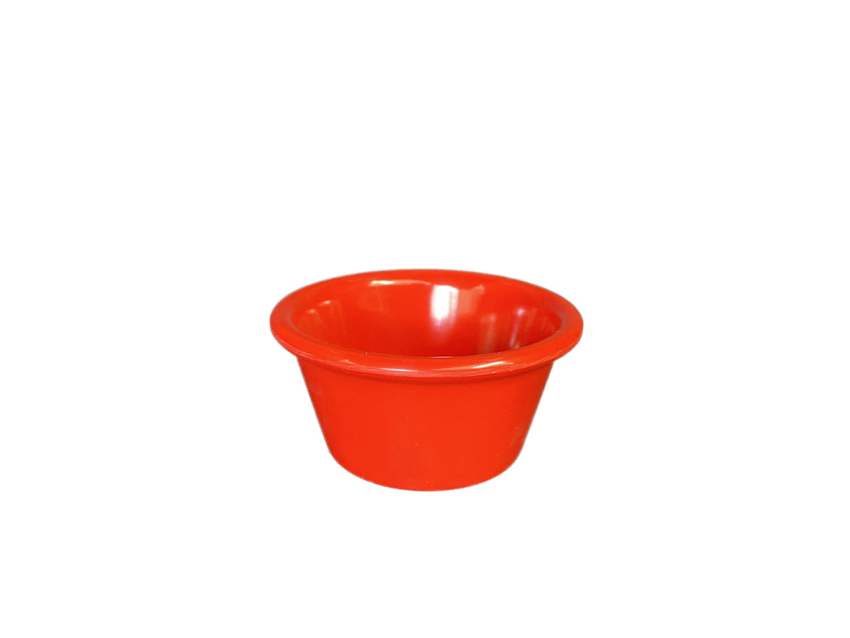 12 Pack 2-1/2 oz, 2-7/8" Diameter x 1-3/8" Height, Smooth Ramekin, Pure Red Color, Melamine, BPA Free, Dishwasher Safe, Break-Resistant, Shatter-Resistant, No Microwave, No Oven, NSF