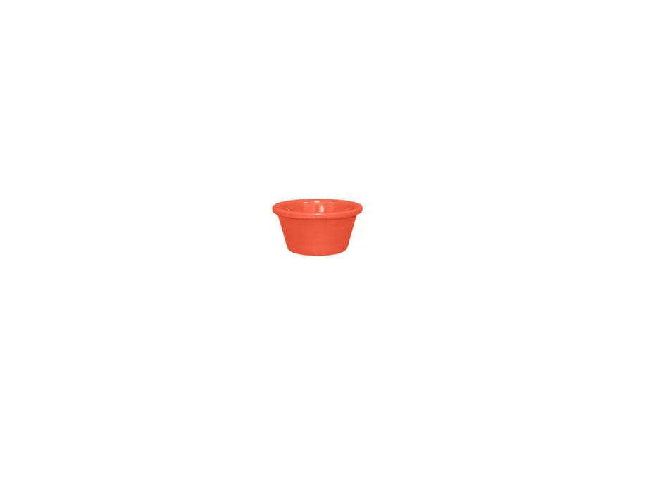 12 Pack 2-1/2 oz, 2-7/8" Diameter x 1-3/8" Height, Smooth Ramekin, Orange Color, Melamine, BPA Free, Dishwasher Safe, Break-Resistant, Shatter-Resistant, No Microwave, No Oven, NSF