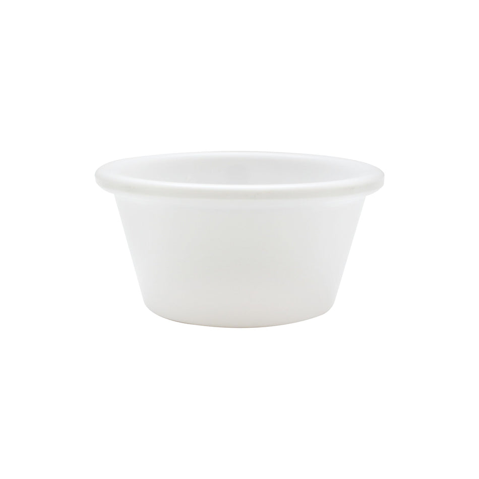 12 Pack 2-1/2 oz, 2-7/8" Diameter x 1-3/8" Height, Smooth Ramekin, White Color- Retail Pack, Melamine, BPA Free, Dishwasher Safe, Break-Resistant, Shatter-Resistant, No Microwave, No Oven, NSF