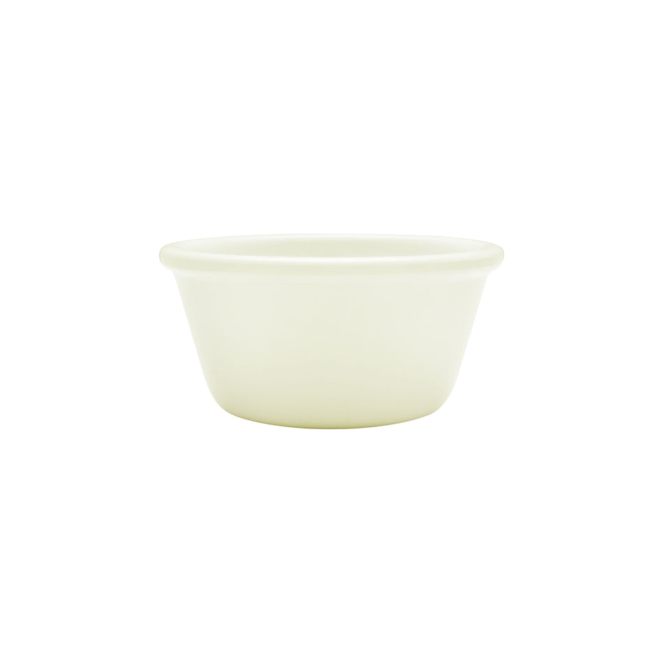 12 Pack 3 oz, 3-1/8" Diameter x 1-5/8" Height, Smooth Ramekin, Bone Color- Retail Pack, Melamine, BPA Free, Dishwasher Safe, Break-Resistant, Shatter-Resistant, No Microwave, No Oven, NSF