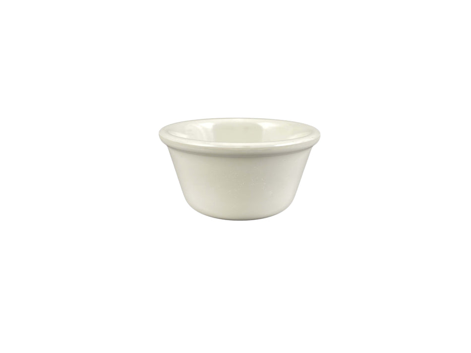 12 Pack 4 oz, 3-3/8" Diameter x 1-5/8" Height, Smooth Ramekin, Bone Color, Melamine, BPA Free, Dishwasher Safe, Break-Resistant, Shatter-Resistant, No Microwave, No Oven, NSF