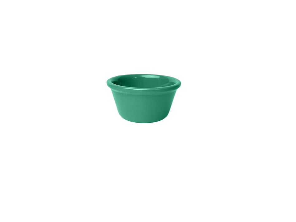 12 Pack 4 oz, 3-3/8" Diameter x 1-5/8" Height, Smooth Ramekin, Green Color, Melamine, BPA Free, Dishwasher Safe, Break-Resistant, Shatter-Resistant, No Microwave, No Oven, NSF