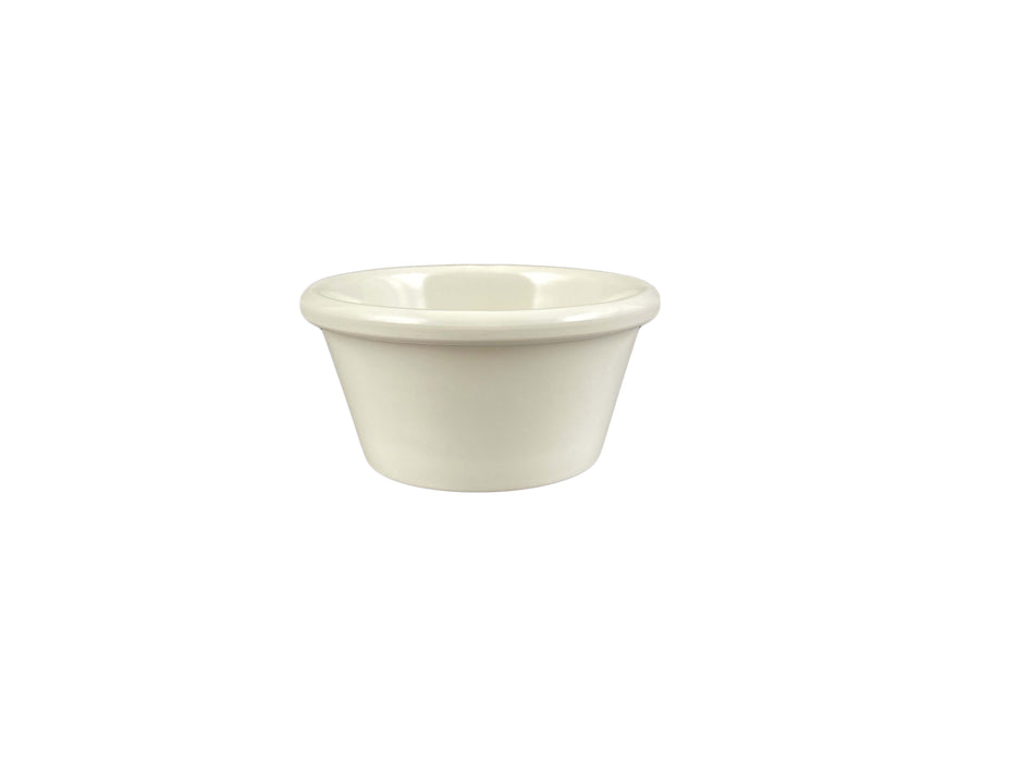 12 Pack 6 oz, 3-7/8" Diameter x 1-7/8" Height, Smooth Ramekin, Bone Color, Melamine, BPA Free, Dishwasher Safe, Break-Resistant, Shatter-Resistant, No Microwave, No Oven, NSF
