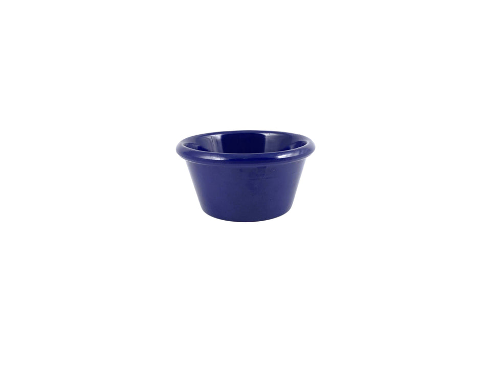 12 Pack 6 oz, 3-7/8" Diameter x 1-7/8" Height, Smooth Ramekin, Cobalt Blue Color, Melamine, BPA Free, Dishwasher Safe, Break-Resistant, Shatter-Resistant, No Microwave, No Oven, NSF