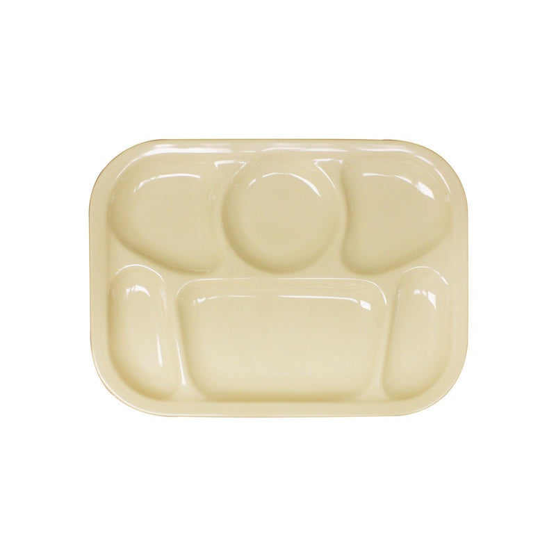 Thunder Group ML803T 13 Inch Compartment Tray Melamine Tan with 6 Sections
