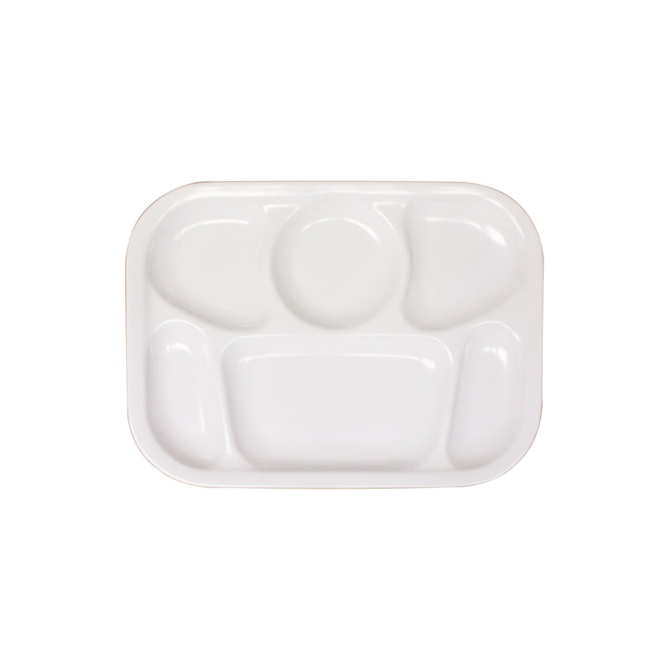 12 Pack 13" x 9-1/2" x 1", Compartment Tray, White Color, Melamine, BPA Free, Dishwasher Safe, Break-Resistant, Shatter-Resistant, No Microwave, No Oven, NSF