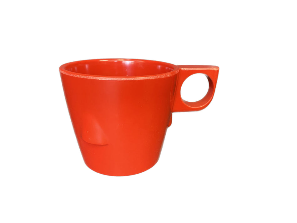 12 Pack 7 oz, 3-1/4" Diameter x 2-3/4" Height, Stacking Cup, Pure Red Color, Melamine, BPA Free, Dishwasher Safe, Break-Resistant, Shatter-Resistant, No Microwave, No Oven, NSF