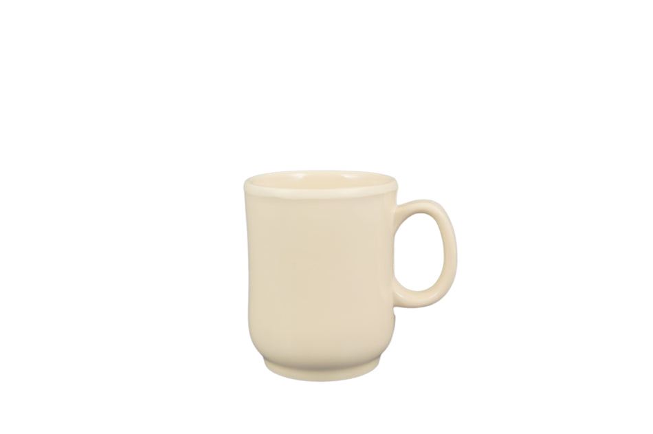 12 Pack 8 oz, 3" Diameter x 3-3/4" Height, Bulbous Mug, Tan Color, Melamine, BPA Free, Dishwasher Safe, Break-Resistant, Shatter-Resistant, No Microwave, No Oven, NSF