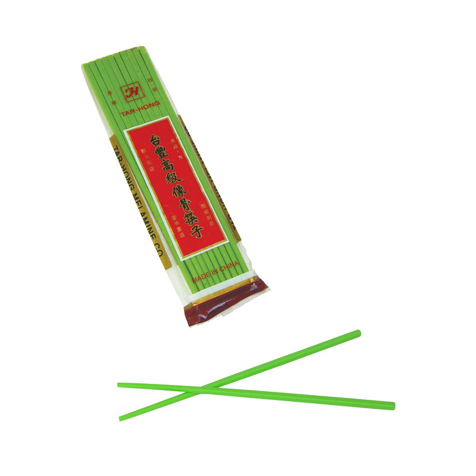 Melamine Chopsticks, Green Color (1000 Pairs/Case), Melamine, BPA Free, Dishwasher Safe, Break-Resistant, Shatter-Resistant, No Microwave, No Oven, NSF