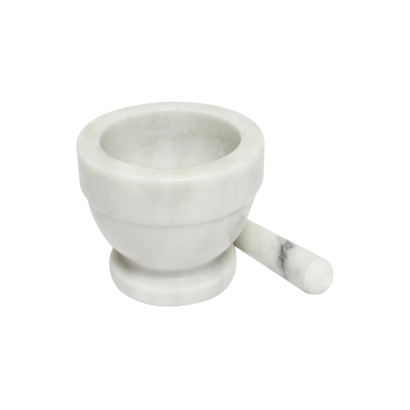 Thunder Group MRGR002 5.25 Inch Marble Mortar and Pestle Bowl Style