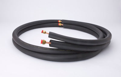 Streamline 40820500B3B6, 1/4 in x 1/2 in x 50 ft Mini Split Line Set, Insulated Copper Refrigerant Lines, 1/2 in Insulation on Both Lines, Flared Ends