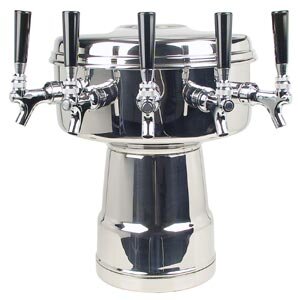 Micro Matic MTB-5PSS 12 Inch Diameter Air Cooled Draft Beer Tower Countertop Stainless Steel