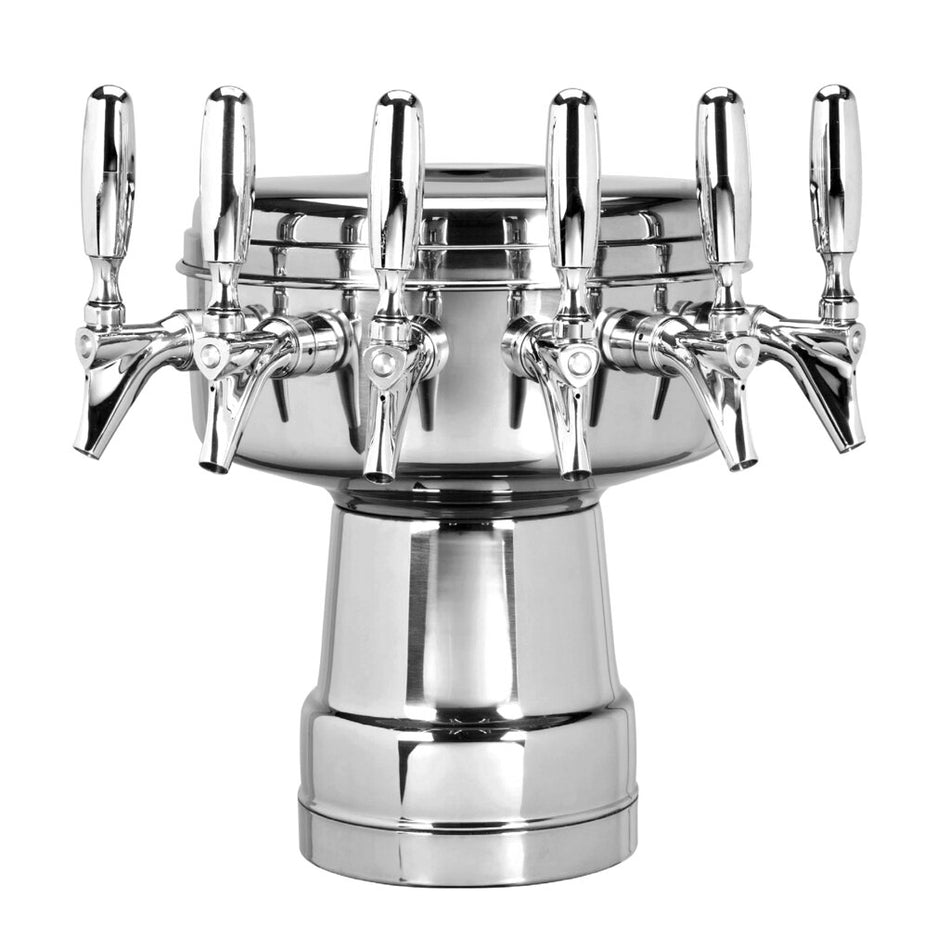 Mushroom 6 Faucet Stainless Steel Draft Tower - Glycol Cooled