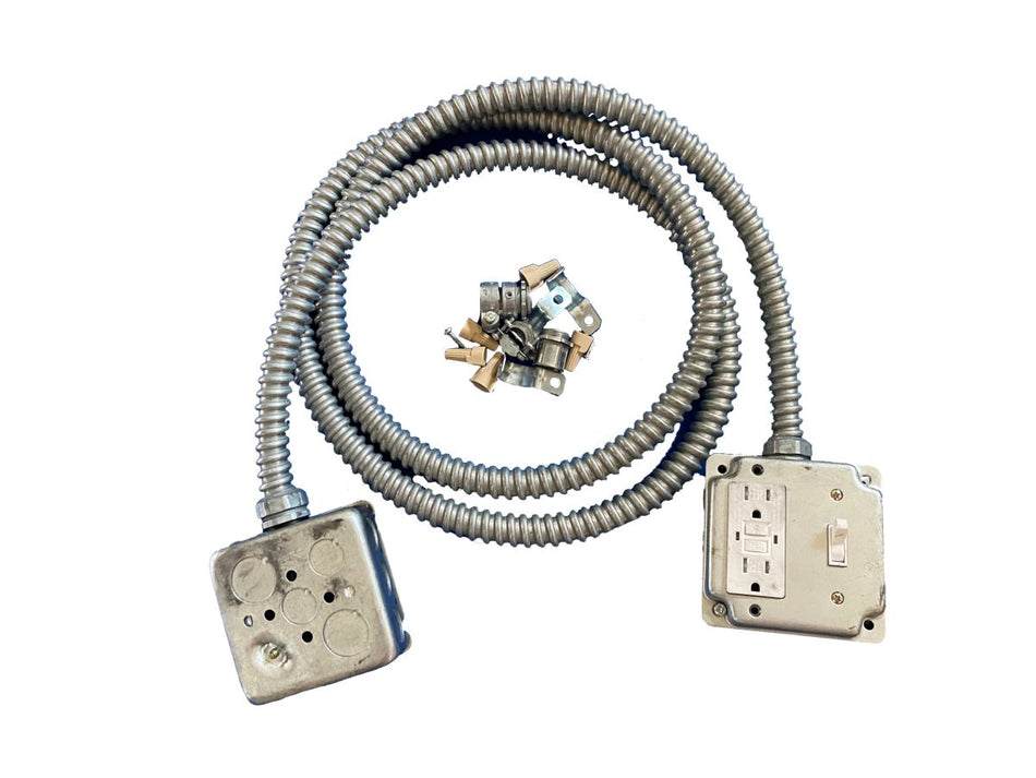 ESP HVACSC-1, Pre Wired, GFCI and Service Switch with 8 ft Whip and Junction Box, 2 in x 3 in