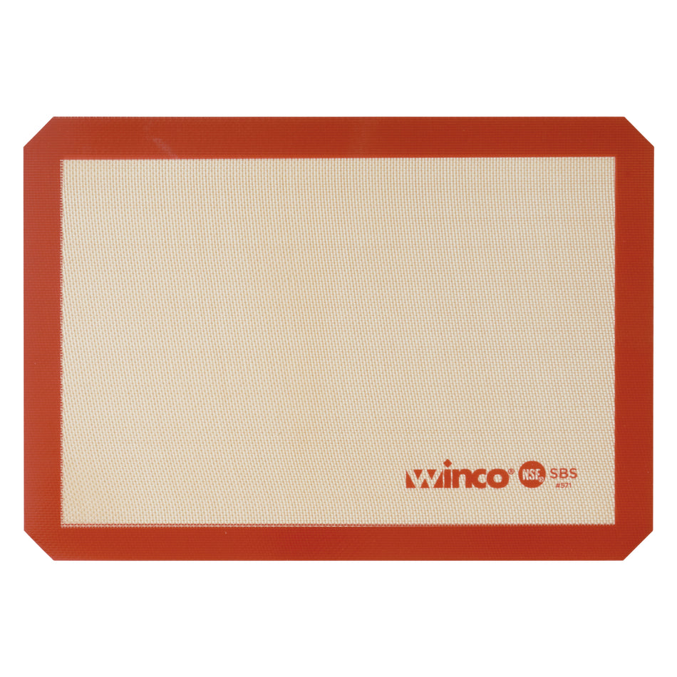 Winco SBS-16 11-5/8 Inch Rectangular Baking Mat Silicone Red Double-sided