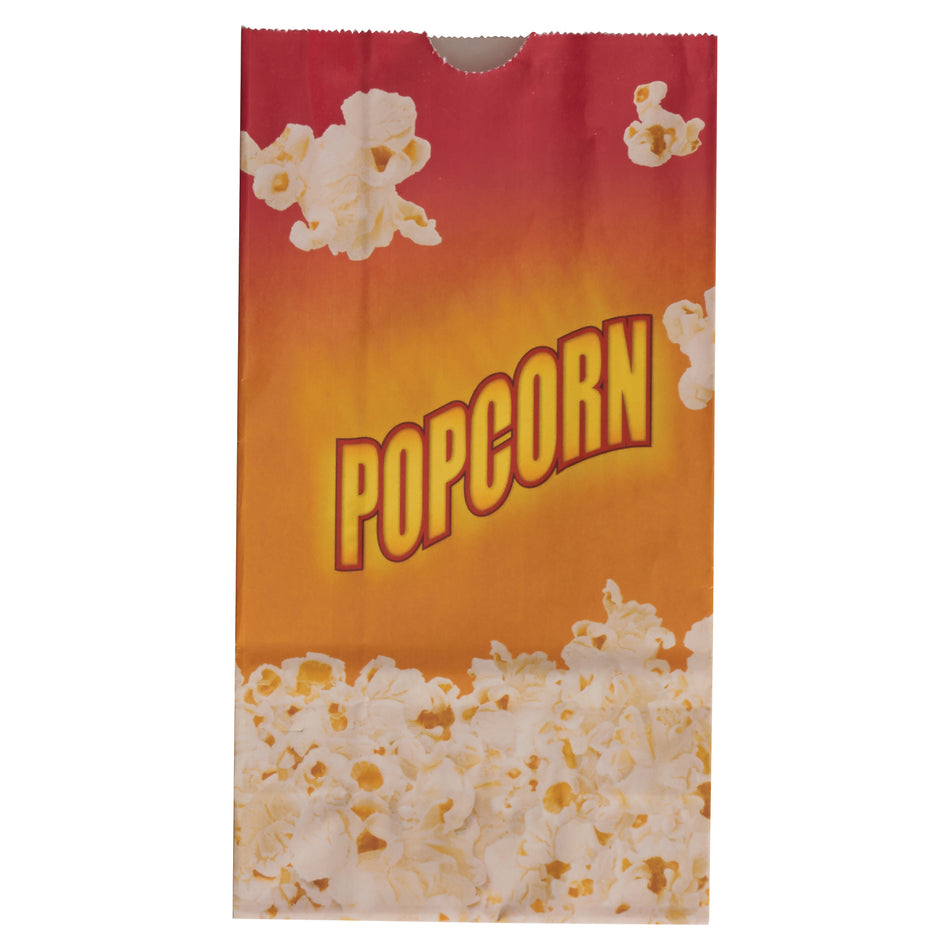 Winco 41246CS 46 Oz Coated Popcorn Butter Bags Orange 1000 Bags per Case