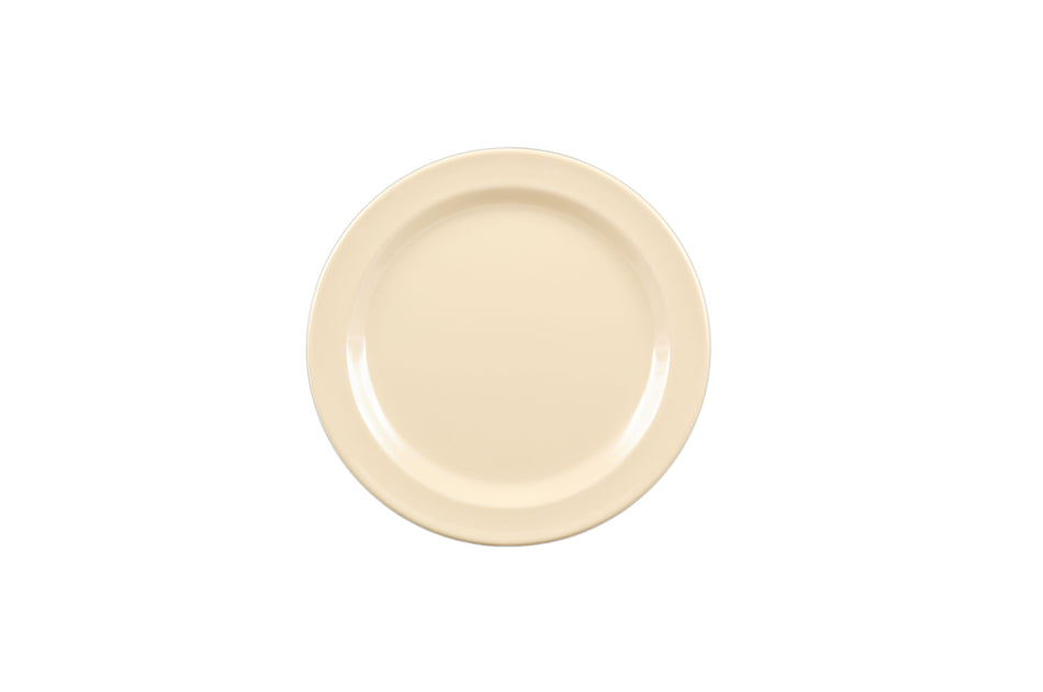 12 Pack 7-1/4" Diameter x 3/4" Height, Dessert Plate, Tan Color, Melamine, BPA Free, Dishwasher Safe, Break-Resistant, Shatter-Resistant, No Microwave, No Oven, NSF