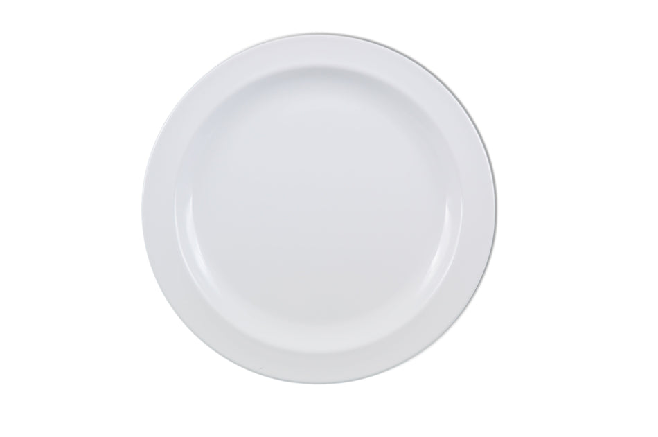 12 Pack 10-1/4" Diameter x 1" Height, Dinner Plate, White Color, Melamine, BPA Free, Dishwasher Safe, Break-Resistant, Shatter-Resistant, No Microwave, No Oven, NSF