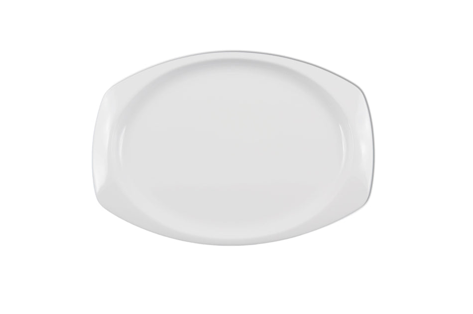 12 Pack 12-1/2" x 9" x 7/8", Rectangular Platter, White Color, Melamine, BPA Free, Dishwasher Safe, Break-Resistant, Shatter-Resistant, No Microwave, No Oven, NSF