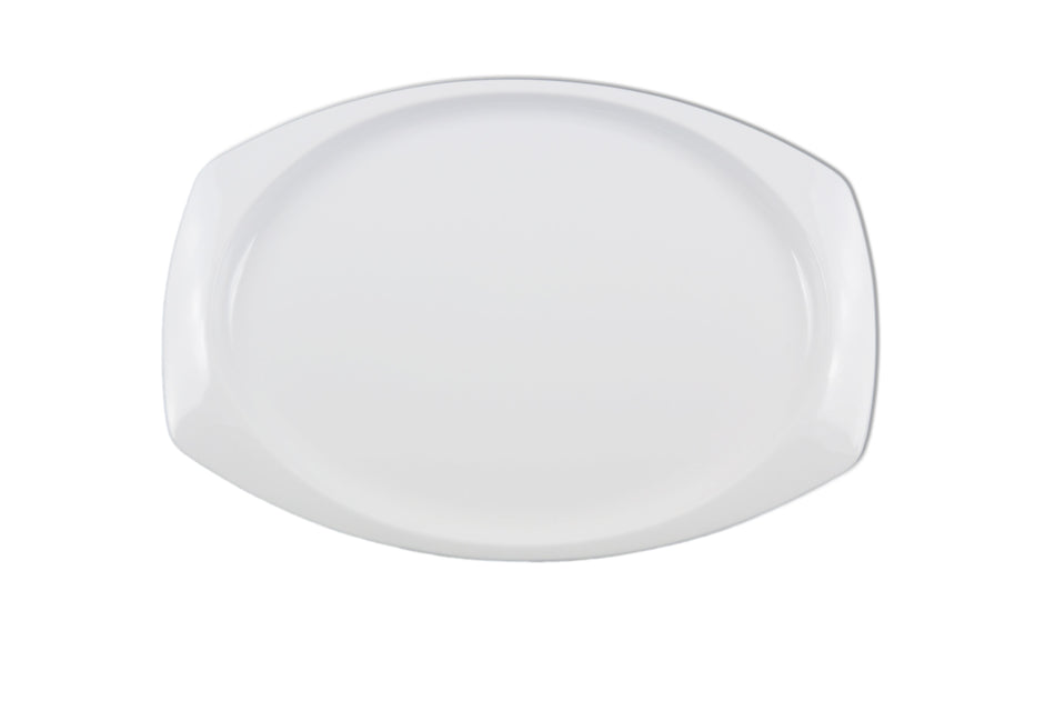 12 Pack 15" x 10-5/8" x 7/8", Rectangular Platter, White Color, Melamine, BPA Free, Dishwasher Safe, Break-Resistant, Shatter-Resistant, No Microwave, No Oven, NSF