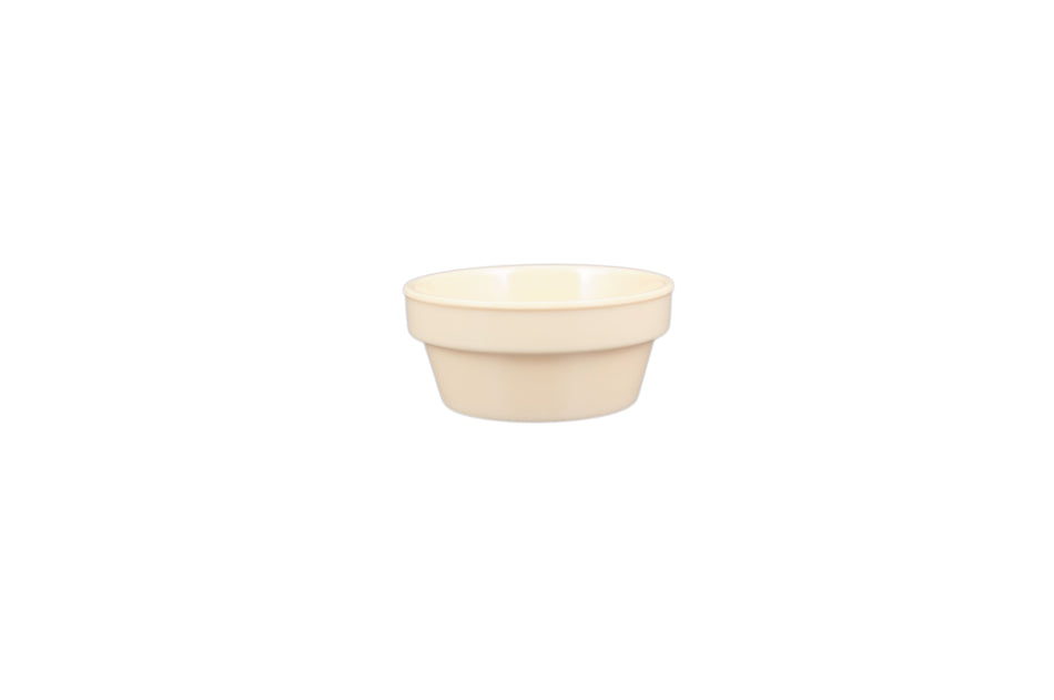 12 Pack 2-1/2 oz, 2-7/8" x 1-1/2" Height, Sauce Cup/ Ramekin, Tan Color, Melamine, BPA Free, Dishwasher Safe, Break-Resistant, Shatter-Resistant, No Microwave, No Oven, NSF