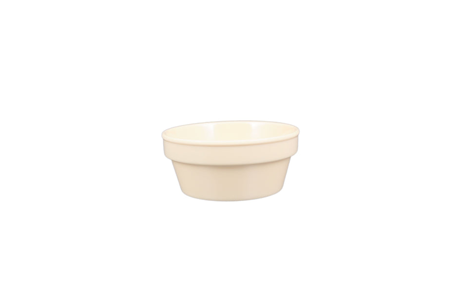 12 Pack 4 oz, 3-1/4" Diameter x 1-1/2" Height, Sauce Cup/ Ramekin, Tan Color, Melamine, BPA Free, Dishwasher Safe, Break-Resistant, Shatter-Resistant, No Microwave, No Oven, NSF