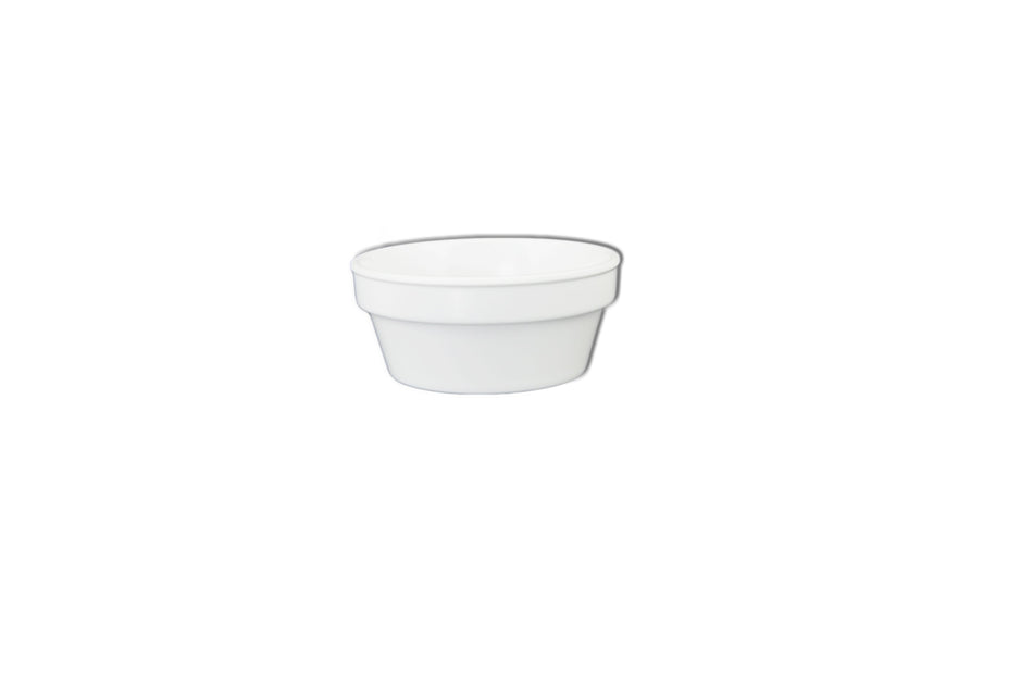 12 Pack 4 oz, 3-1/4" Diameter x 1-1/2" Height, Sauce Cup/Ramekin, White Color, Melamine, BPA Free, Dishwasher Safe, Break-Resistant, Shatter-Resistant, No Microwave, No Oven, NSF