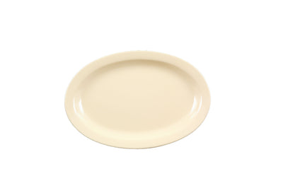 Thunder Group NS510T 9-1/2 Inch Oval Platter with Narrow Rim Tan Melamine