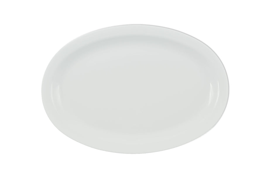 12 Pack 11-1/2" x 8" x 1", Narrow Rim Platter, White Color, Melamine, BPA Free, Dishwasher Safe, Break-Resistant, Shatter-Resistant, No Microwave, No Oven, NSF