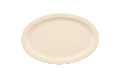 Thunder Group NS513T 13 Inch Oval Plastic Platter Break-resistant Tan Melamine