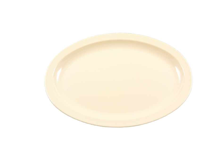 12 Pack 15-1/2" x 10-7/8" x 1-1/8", Narrow Rim Platter, Tan Color, Melamine, BPA Free, Dishwasher Safe, Break-Resistant, Shatter-Resistant, No Microwave, No Oven, NSF