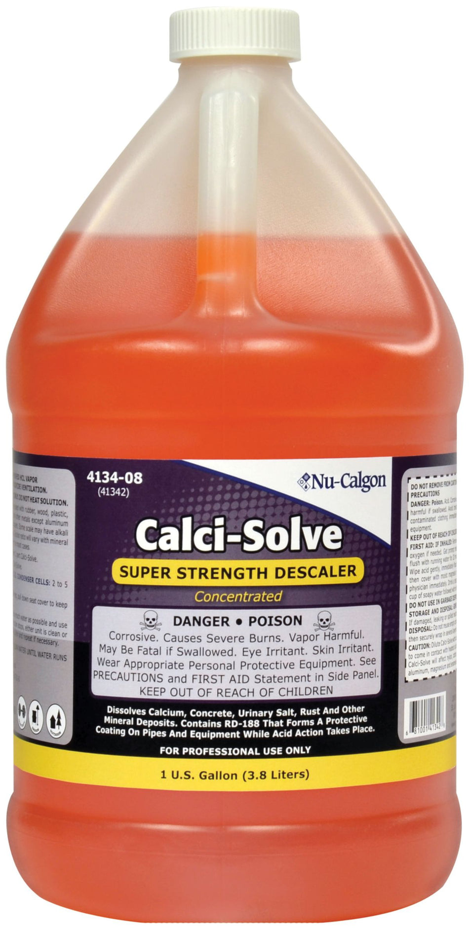 Nu-Calgon 4134-08, Calci-Solve® Scale Remover/Drain Cleaner, 1 Gallon