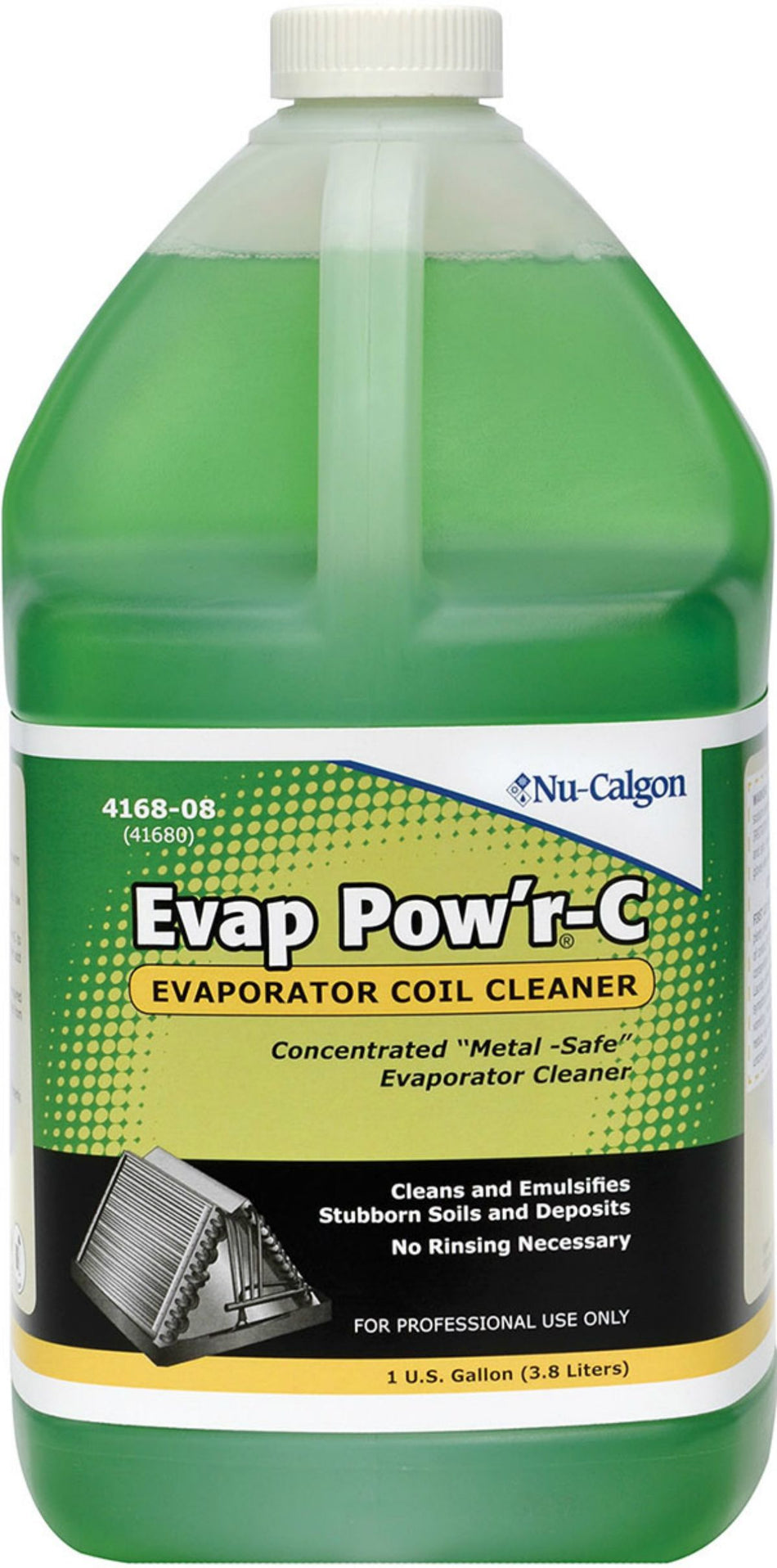 Nu-Calgon 4168-08, Evap. Pow'r, HVAC Coil Cleaner, 1 Gallon