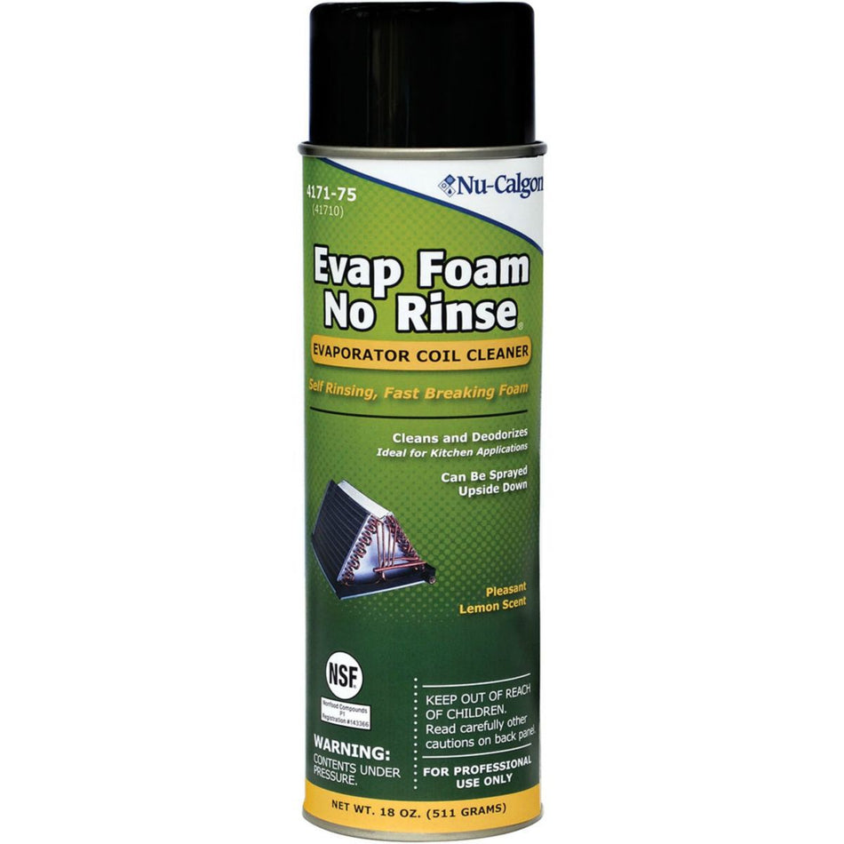 Nu-Calgon 4171-75, Evap Foam-No Rinse® Aerosol, HVAC Coil Cleaner, 8 oz (236 ml)