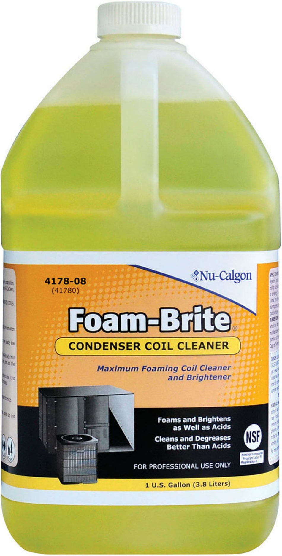Nu-Calgon 4178-08, Foam-Brite, HVAC Coil Cleaner, 1 Gallon