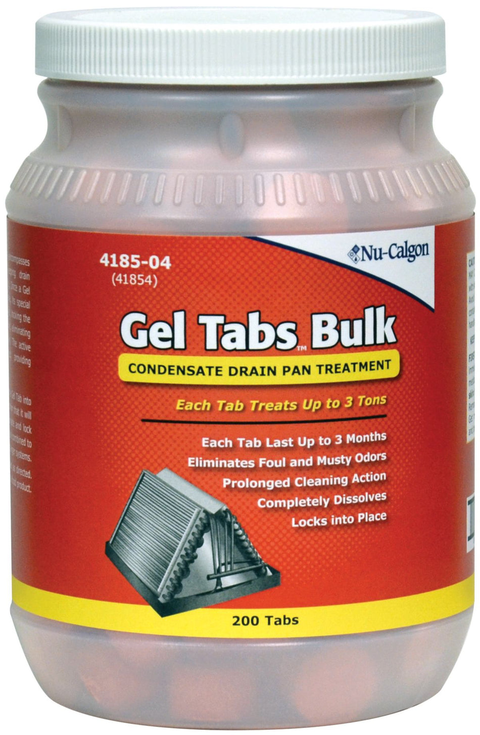 Nu-Calgon 4185-04, Condensate Drain Pan Treatment, 3 Ton Gel tabs - 200 Count Bulk