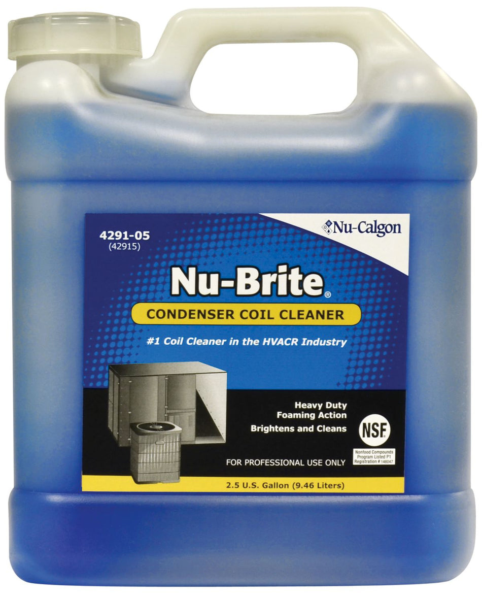 Nu-Calgon 4291-05, Nu-Brite, HVAC Coil Cleaner, 2.500 Gallon
