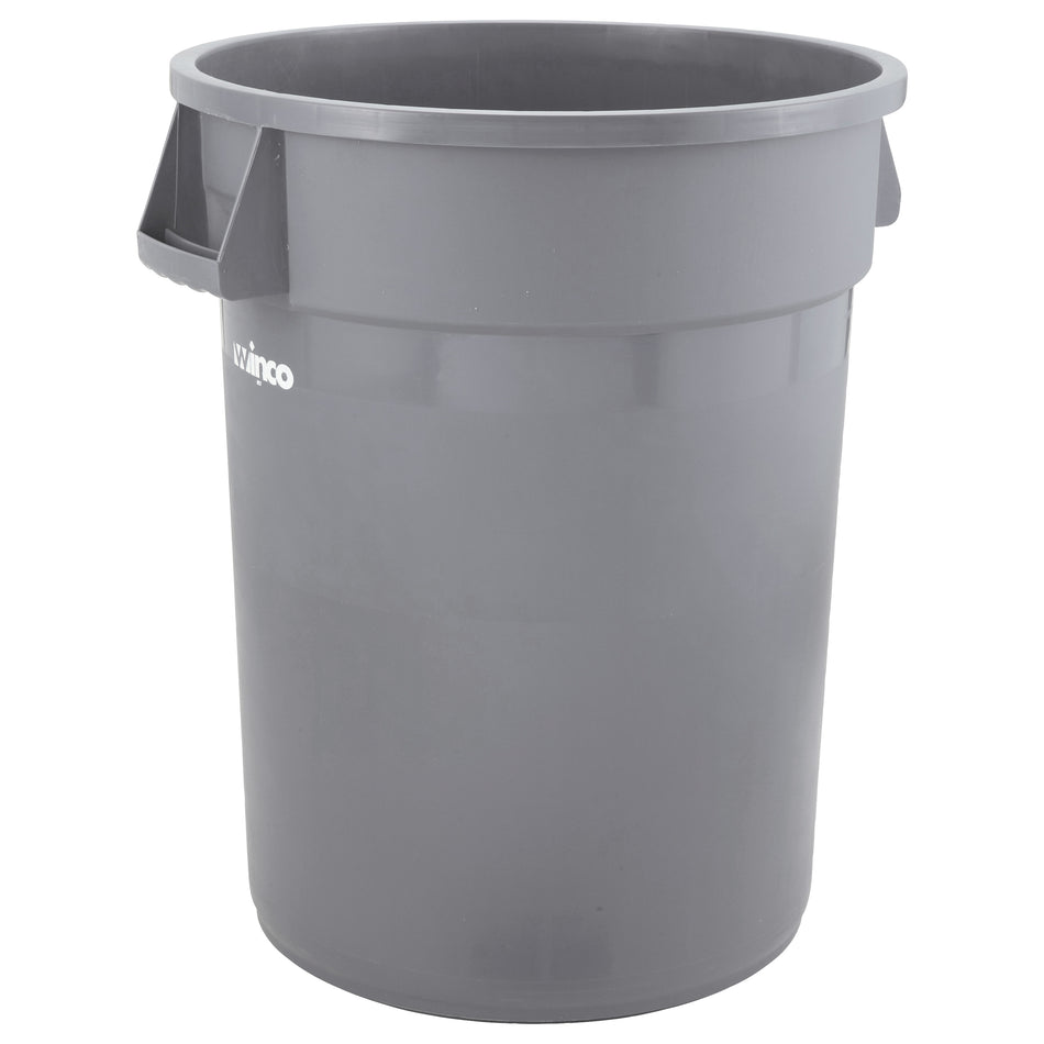 Winco PTC-20G Heavy-Duty Round Trash Can - Gray, 20 Gallon