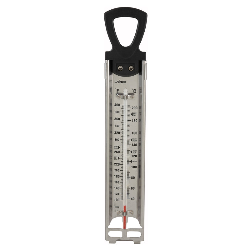 Winco TMT-CDF4 2 Inch Paddle Type Deep Fry Candy Thermometer with Pot Clip