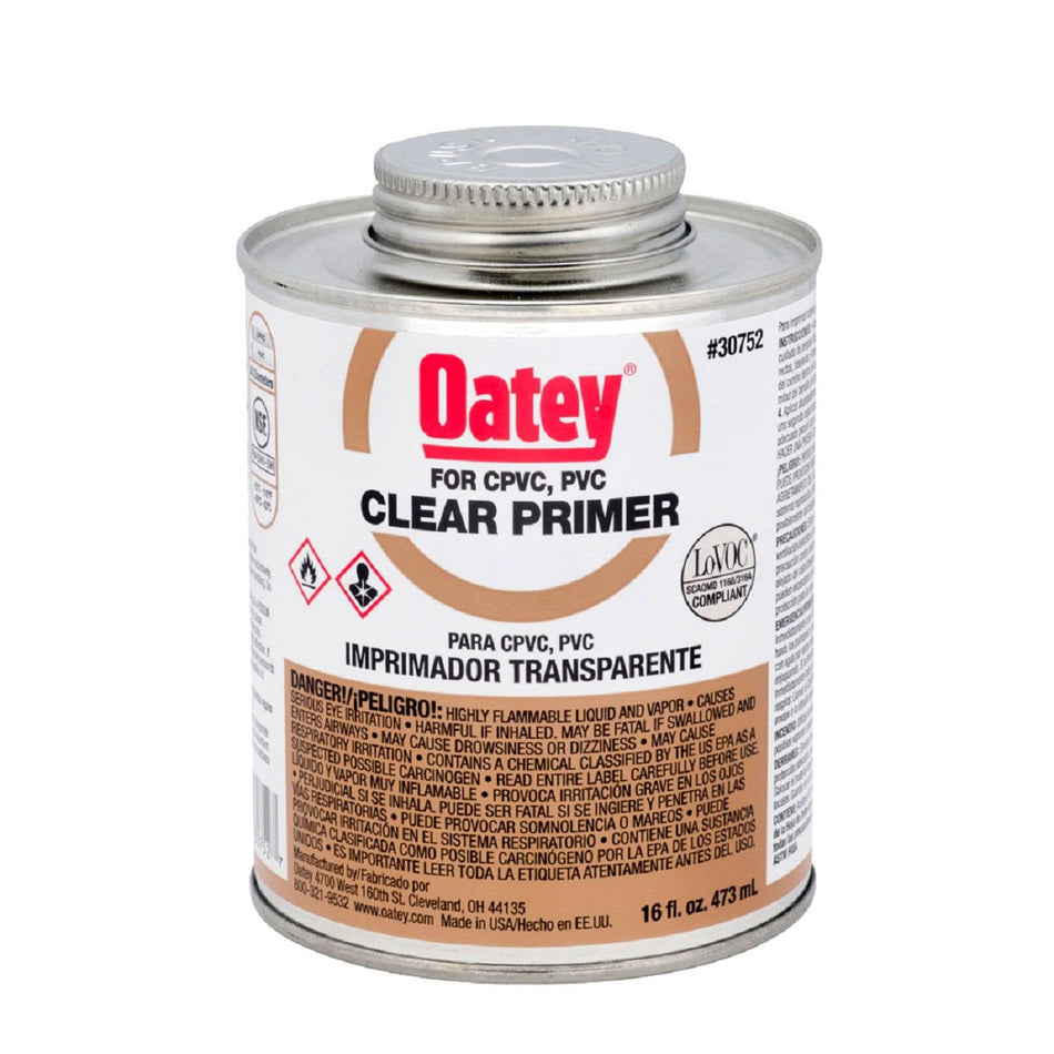 Oatey 530-30752, Clear PVC Primer - 16 oz