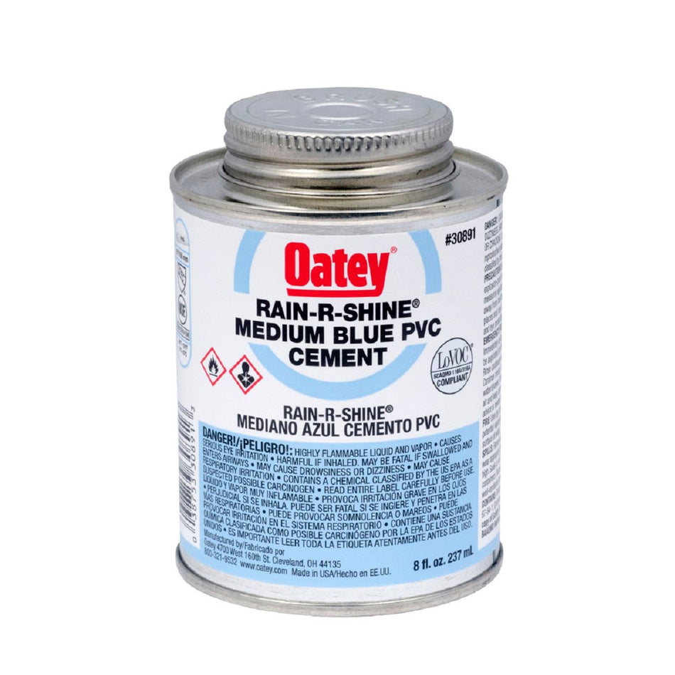 Oatey 530-30891, Rain-R-Shine, Blue PVC Cement - 8 oz