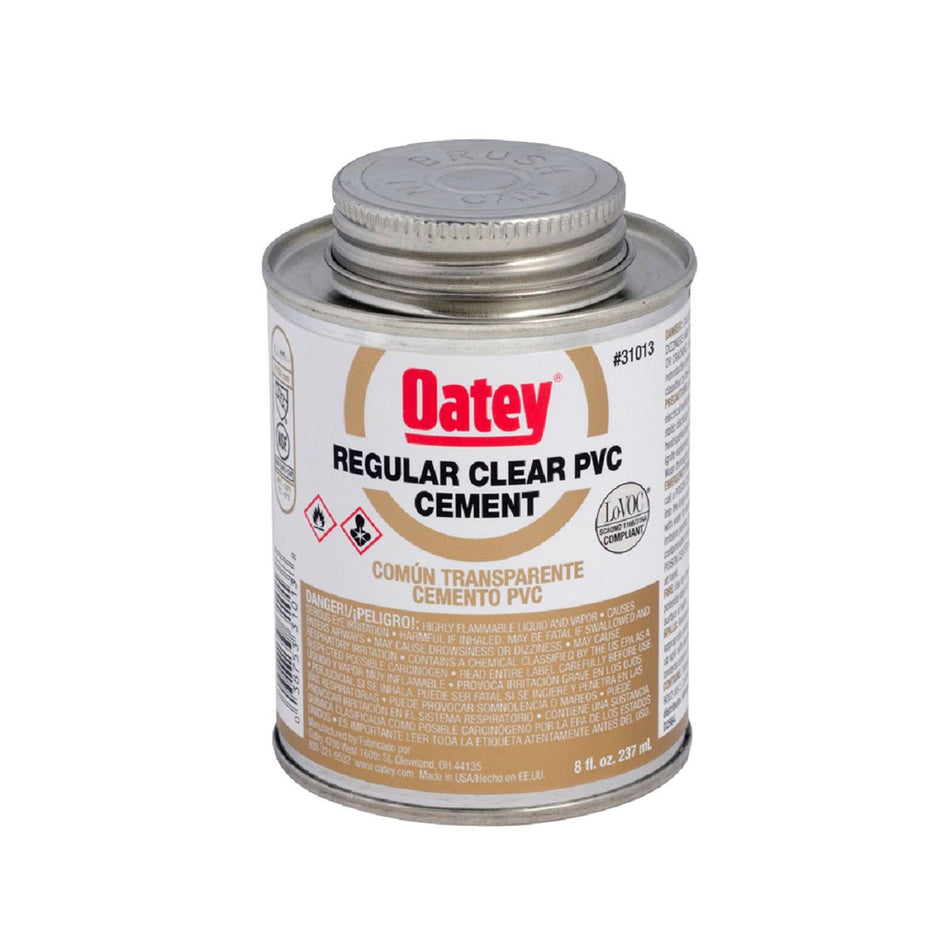 Oatey 5-12, 31013 - Clear PVC Cement - 8 oz, 0.5 Pint