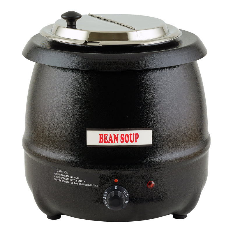 Winco ESW-66-I Electric 10 Qt Deluxe Black Kettle Soup Warmer Set, 2200V