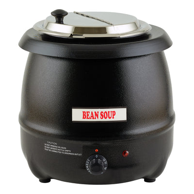 Winco ESW-66-I Electric 10 Qt Deluxe Black Kettle Soup Warmer Set, 2200V